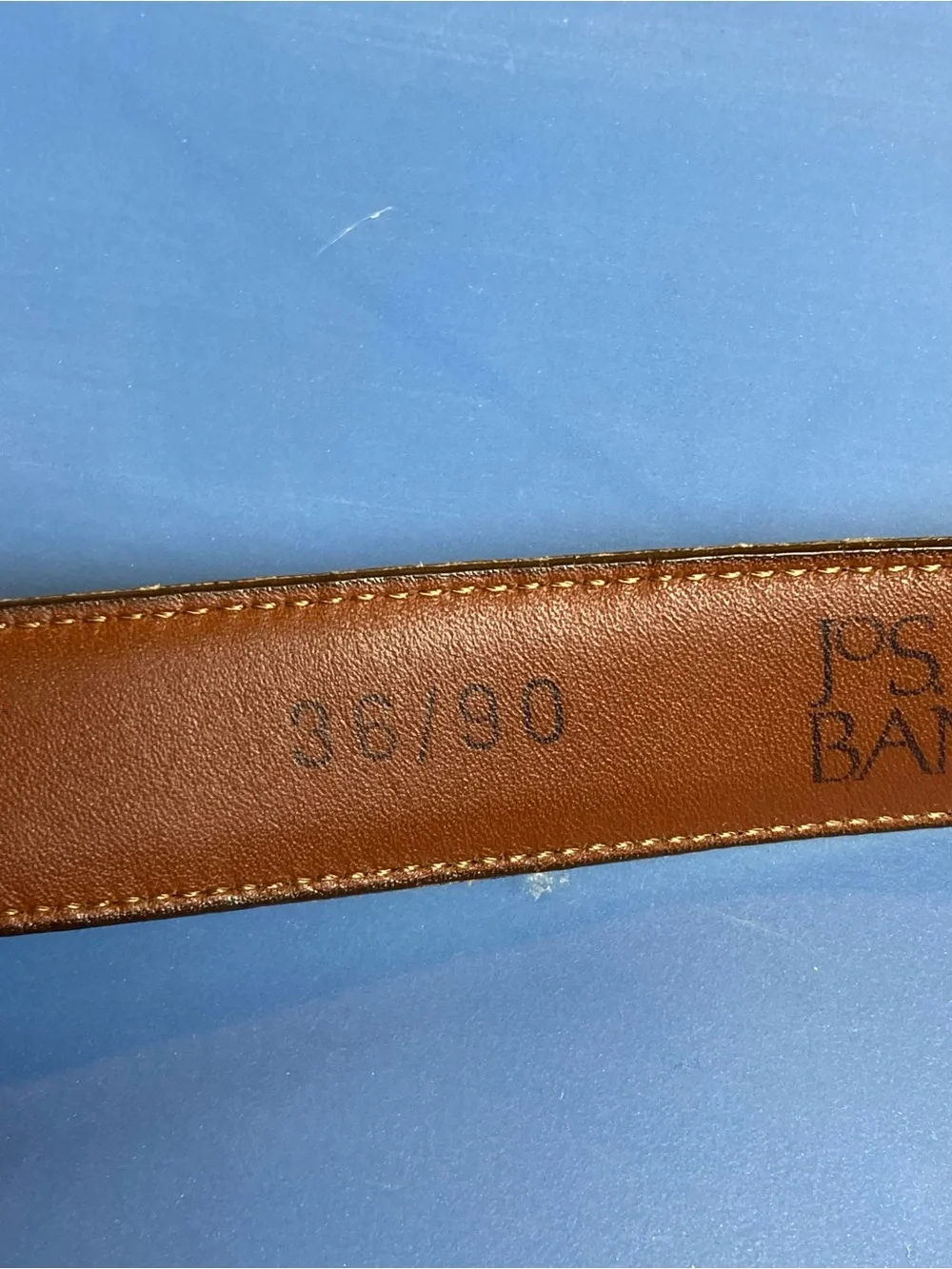 Jos. A. Bank Brown Croc-Embossed Leather Belt with Gold Brass Buckle